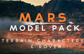 ArtStation - Mars - Model Pack - 8k 32Bit Terrain + 7 Posed Characters + Rover - 模型