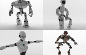 6 Turbosquid Robots Collection