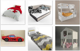 3ddd - modern bed childroom