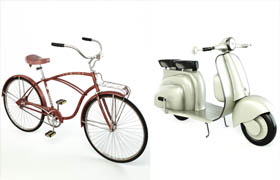 复古自行车&摩托车模型