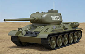 T-34-85 OBJ MAX C4D