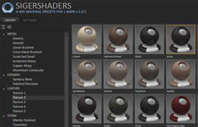 SIGERSHADERS V-Ray Material Presets Pro For Maya