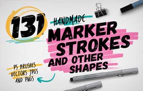 Creative Market - 131 Handmade Marker Pen Strokes - 142574