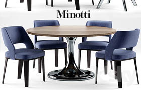 Table and chairs minotti NETO table OWENS CHAIR