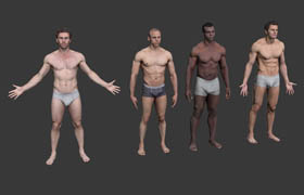 4个强壮的人体男人模型