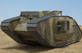 Hum3D - Mark V 3D model Tank OBJ MAX C4D