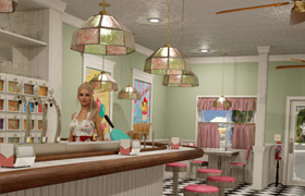 Mirandas Ice Cream Parlor - C4D -FBX