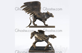 狮鹫和飞马雕塑装饰品模型