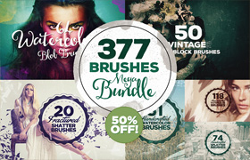 Creativemarket - 377 Photoshop Brushes Megabundle (240970)