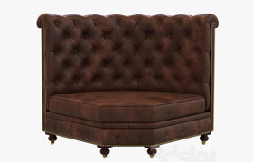 Restoration Hardware Kensington Leather Corner Banquette