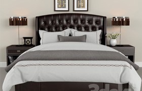 Restoration Hardware Warner Leather bed