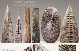 A set of wooden sculptures Thierry Martenon