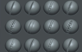 Gumroad - 16 Custom Seam-Stitch Brushes for ZBrush SET #2