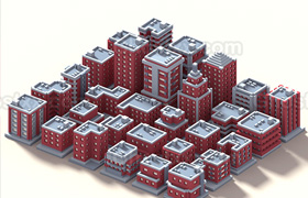 3docean - Low Poly Isometric Buildings Pack