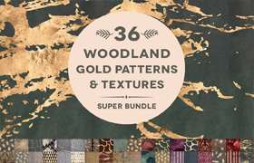 creativemarket - 36 Woodland Gold Patterns & Textures