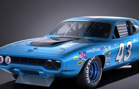 Plymouth Roadrunner NASCAR Richard Petty 1971 - 3D Model