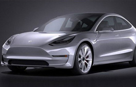 Tesla Model 3 2018 - Vray - 3D Model
