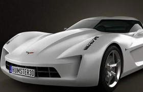 Chevrolet Stingray concept 2009 - Vray - 3D Model