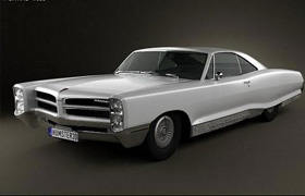 Pontiac Bonneville Hardtop 1966 - Vray - 3D Model