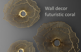Wall decor futuristic coral. Panel.