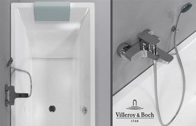 Bathtub Villeroy & Boch Squaro, bath mixer Villeroy &amp; Boch Subway