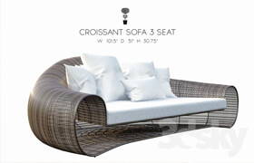 Janus et Cie - CROISSANT SOFA 3 SEAT