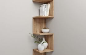Corner shelf with decor