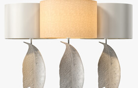 Heathfield & Co Leaf Nickel Large Table Lamp