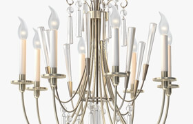 1stdibs Elegant Chandelier with Crystals by Lightolier