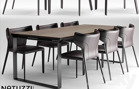 Table and chairs natuzzi Pi Greco, Omega