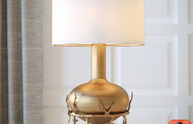 Fat Brass Twig Table Lamp