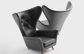 №16.Моделирование кресла -Black Leather Wing Lounge Chair 1950s- в 3d max