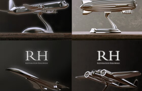 RH AIRCRAFTS DECORATION SET OF 4