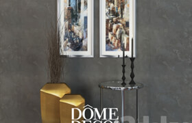 Dome Deco decor set, a table with vases and paintings  ​