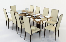 dining table and chairs, Sebastien italia