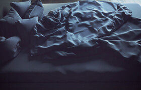 Denim Bedroom - Blankets+Pillows model