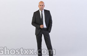 Dave 0298 Man in a Suit Standing Arm in a Pocket - 3dmodel