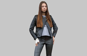Leather outfit Girl - 3dmodel