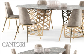 Isidoro table Aurora chair set
