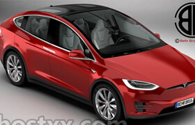 Tesla Model X 2017 vray - 3dmodel