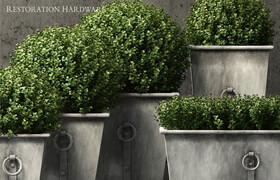 Restoration Hardware estate zinc ring square planters