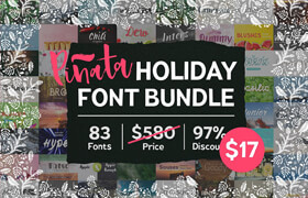 PSDKEYS 83 Fonts Bundle by Pinata