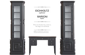 Cupboard Eichholtz and Table Marioni Aspen - 3d model