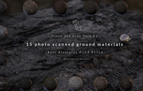 Gumroad - 15 photoscanned ground materials for UE4  Green and Gray Pack 01