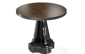 French Column round dining table in the industrial style
