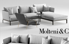 Molteni Chelsea sofa, Molteni d153 armchair