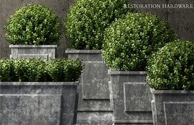 Restoration Hardware estate zinc paneled planters