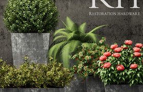 Restoration Hardware pedestal sheet metal planters