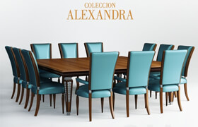 Table and chairs Coleccion Alexandra Deco