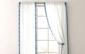 RH / TASSEL-TRIMMED VOILE DRAPERY PANEL